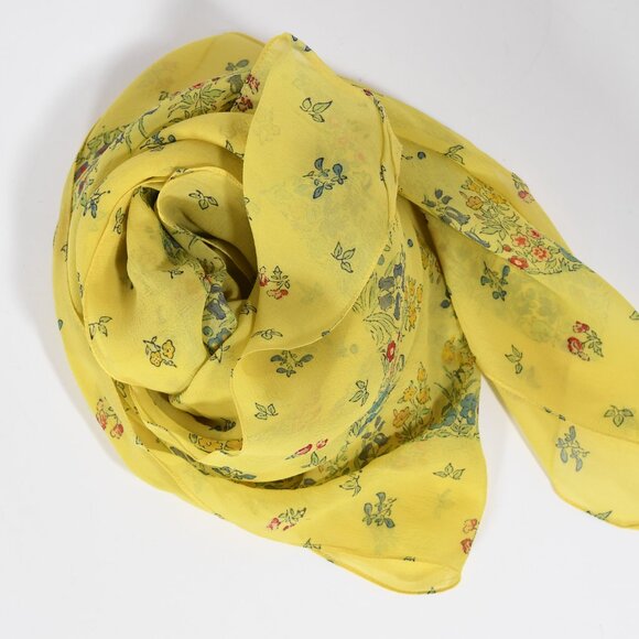 Liberty of London Sheer Silk Scarf with Floral Design - Picture 5 of 7